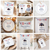 赤と白と青の愛国的な1歳の誕生日招待状 招待状