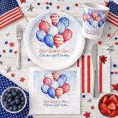 Red White & Due Independence Day Baby Shower 招待状