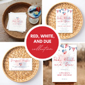 Red White & Due Baby Shower diaper Raffle エンクロージャーカード