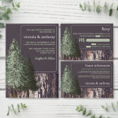 レッドウッズ&バーク素朴結婚ス 三つ折り招待状 (この独立クリエイターのコレクションをカスタマイズ。)