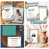 ヴィンテージレトロ旧スタイル70s結婚式招待状 招待状