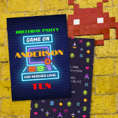 レトロアーケードゲームパターン誕生日パーティー ラッピングペーパー