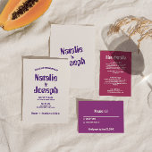 レトロカラフルはっきりしたグルーヴィモダンブッ結婚ク 招待状