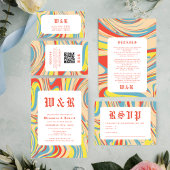 レトロスワール大理石抽象芸術モノグラム ラウンドシール