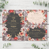 Fantasy Flowers - wedding invitaion sticker ラウンドシール (この独立クリエイターのコレクションをカスタマイズ。)