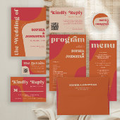 カラフルなレトロで大胆なタイポグラフィーの結婚式 招待状