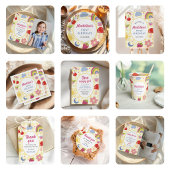 Two Much Fun Retro Hand Drawn 2nd Birthday Photo 招待状