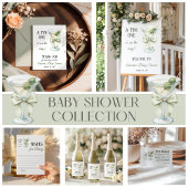 Retro Minimalist A Tini One Martini Baby Shower サンキューカード