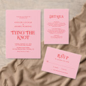 We Do Modern Pink and Red Arch Wedding 招待状 (この独立クリエイターのコレクションをカスタマイズ。)