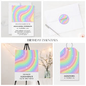 Retro Pastel Rainbow 6th Birthday Party ペーパープレート