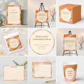 レトロ ピンク オレンジ カスタム ブライダル シャワー サンクス フェイバータグ