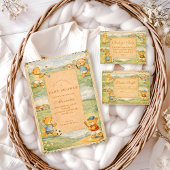 Retro Playground Teddy Bears Baby Shower スタンダードカクテルナプキン