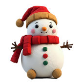 Plush Christmas Stocking Illustration スクエアシール