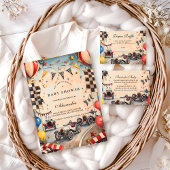 Retro Race Car Baby Shower 招待状