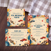 Retro Race Car Birthday Party ラウンドシール