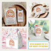 Retro Rainbow FIVE is a Vibe Groovy 5th Birthday ベビーTシャツ