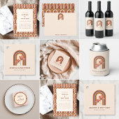 カスタムボヘミアン秋テラコッタフローラ結婚ズ ワインラベル