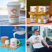 メリークリスマスレトロタイポグラフィサンタピンクハット ラバースタンプ