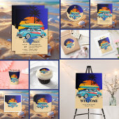 レトロサーファーカーベビーシャワー 招待状