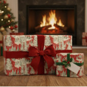 レトロなビンテージクリスマスの風景 グログランリボン