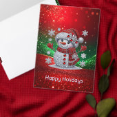 ラインストーン スノーマン ホリデー ストッキング (この独立クリエイターのコレクションをカスタマイズ。)