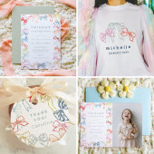 リボンと弓誕生日ありがとう スクエアシール