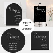 RIP Halloween Black and White Party ラウンドシール
