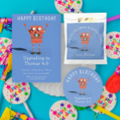 赤3Dロボット子供の誕生日感謝していパーティー フェイバーバッグ