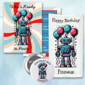 ロボットをテーマにしたパーソナライズされた誕生日 横断幕