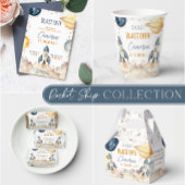 宇宙銀河系ロケット船写真誕生日パーティー 招待状