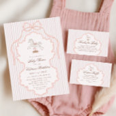 Rocking Horse Pink Baby Shower Thank You ギフトタグ