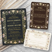 Rococo Revival Elegant Vintage Save The Date 箔招待状