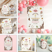 First Rodeo Birthday Girl, Fun Cowgirl Birthday  招待状