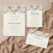 ダスティーローズペオニーの結婚式・パーティー招待状 招待状 (この独立クリエイターのコレクションをカスタマイズ。)
