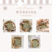 ロマンチックなアールヌーボーボタニカルフレ結婚ーム セーブザデート