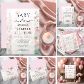 Romantic Wildflower Baby in Bloom Baby Shower 招待状