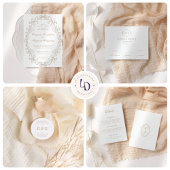 Elegant Romantic Gold Script Wedding 招待状ベリーバンド