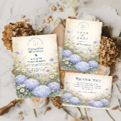 Romantic Blue Hydrangea Wedding 招待状