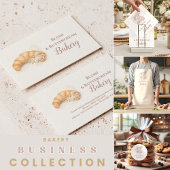 Romantic Blush Croissant Bakery Business ラウンドシール