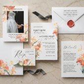 Romantic Blush Painted Floral Wedding ラベル