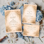 Romantic Botanical Wildflower Garden Wedding セーブザデート