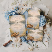 Romantic Canoe Lake Forest Wedding セーブザデート