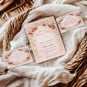 Romantic Cherry Orchard Florals Bridal Shower 招待状