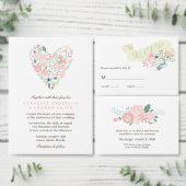 フローラモダン結婚式レセプションカード エンクロージャーカード (この独立クリエイターのコレクションをカスタマイズ。)