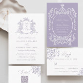 Classic Floral Crest Lavender Wedding Welcome ポスター
