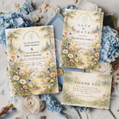 Romantic Garden Wildflower Wedding 招待状