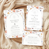 ロマンティックガーデンワイルドフラワーの結婚式 招待状