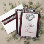 パールエレガント、ブルゴーニュのリボンと輝き セーブザデート (この独立クリエイターのコレクションをカスタマイズ。テスト)