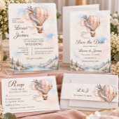 Romantic Hot Air Balloon Adventure Wedding 招待状