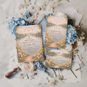 Romantic Lake Wildflower Forest Wedding 招待状
